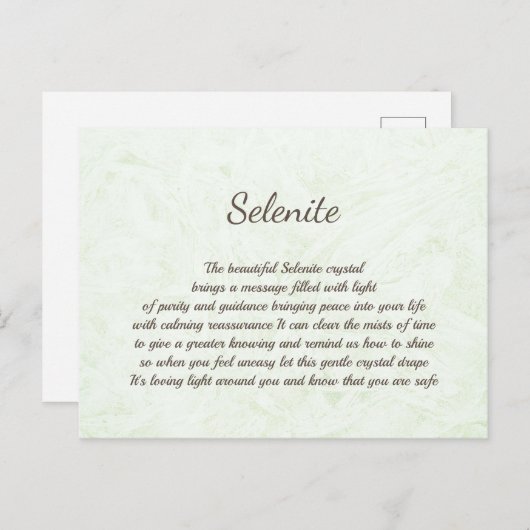セレナイトクリスタルヒーリングデザインはがき ポストカード (正面/裏面)