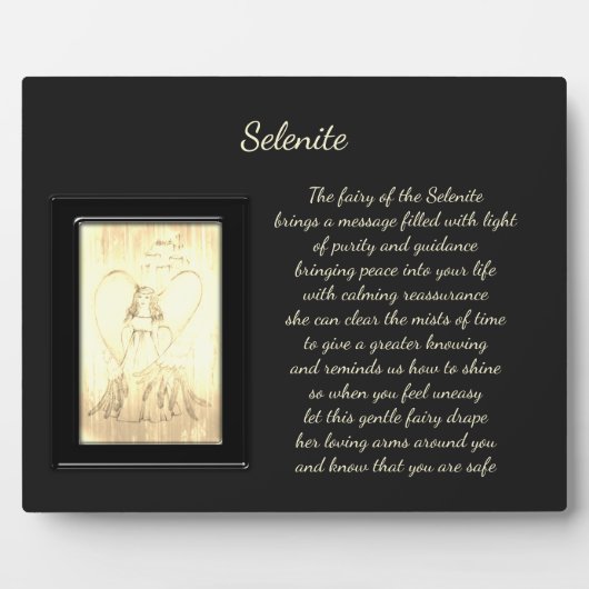セレナイト結晶フェアリー フォトプラーク (正面)