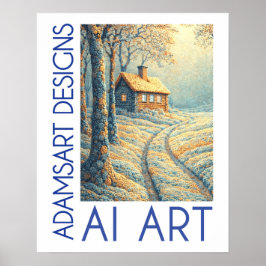 セレナウィンターコテージ風景 AI アート ポスター
