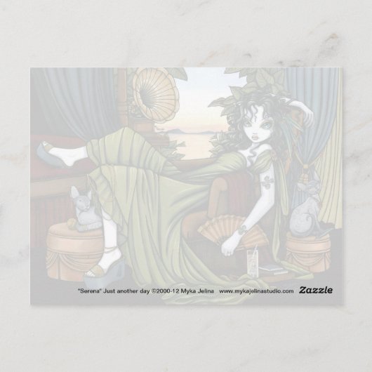 セレナエクセティックサンセットキャットフェアリーハガキ ポストカード (裏面)