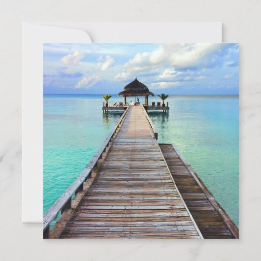 セレナードジェティモルディブビーチ結婚式 – ブラック 招待状 (裏面)