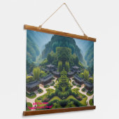 セレナ禅ガーデンランドスケープタペストリー 吊り下げ型タペストリー (傾斜あり)