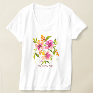 セレナ - もっとお花を、水彩画フラワーアート Tシャツ