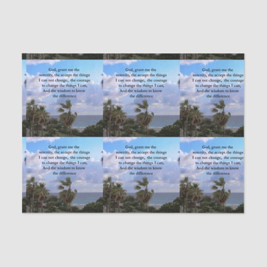 セレニかわいらしティ祈りの言葉パームツリーフォトデザイン 薄葉紙 (正面)