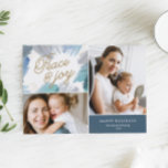 セレニアン ホリデー フォト カード<br><div class="desc">シェルビー アリソンによる芸術的な青と金のホリデーデザイン。</div>