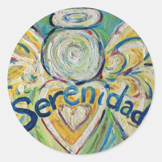 セレニダドエンジェル感動的ワードカスタムステッカー ラウンドシール (正面)