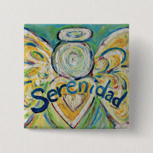 セレニダード・エンジェル・アート・ボタンピンペンダント(正方形) 缶バッジ
