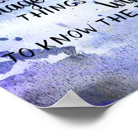 セレニティかわいらし祈りの言葉ブルーウォーターデザイン ポスター (角)