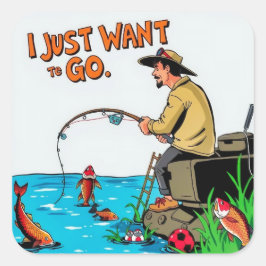 セレニティに逃げる：漁師の夢 スクエアシール