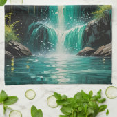 セレニティのカスケード キッチンタオル (折り畳み)