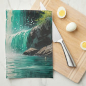 セレニティのカスケード キッチンタオル (四つ折り)