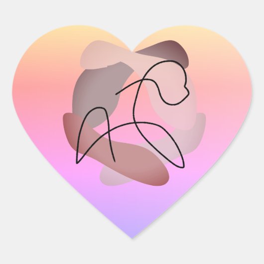 セレニティのシルエット：自由な馬の美しさ ハートシール (正面)