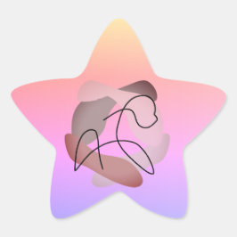 セレニティのシルエット：自由な馬の美しさ 星シール