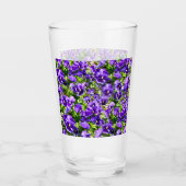 セレニティの海：美しい紫のパンジー畑 タンブラーグラス (正面)