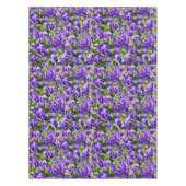 セレニティの海：美しい紫のパンジー畑 テーブルクロス (正面)