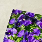 セレニティの海:美しい紫のパンジー畑 ビーチタオル (インサイチュ)