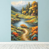 セレニティへの道:マウンテンリトリート キャンバスプリント (インサイチュ (ウッドフロア))