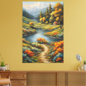 セレニティへの道:マウンテンリトリート キャンバスプリント (インサイチュ (リビング))