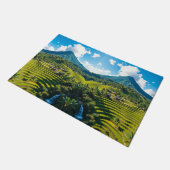 「セレニティへ足を踏み入れる – バリへようこそ！」 ドアマット (アングル)