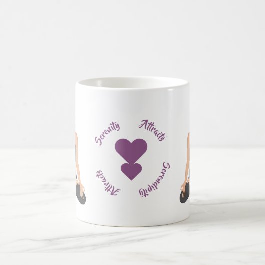 セレニティアクトセレディピティヨガバタフライラブ コーヒーマグカップ (中央)