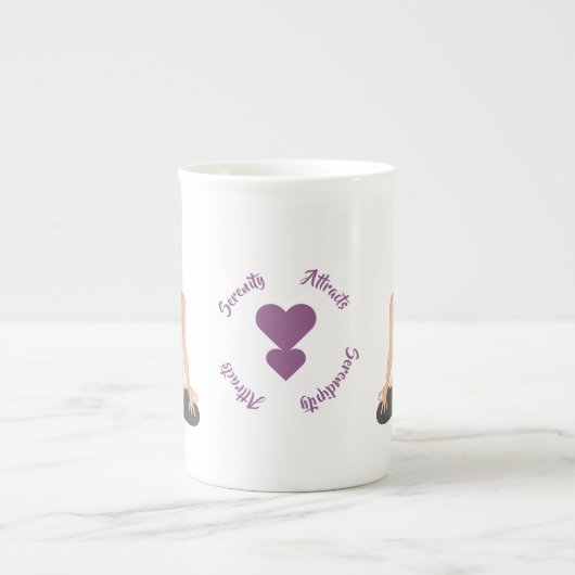 セレニティアクトセレディピティヨガバタフライラブ ボーンチャイナマグカップ (正面)