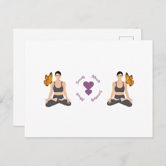 セレニティアクトセレディピティヨガバタフライラブ ポストカード (正面/裏面)