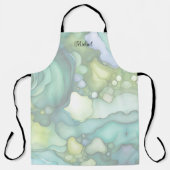 セレニティイングリーン抽象芸術フロー型枠 エプロン (正面)