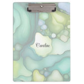 セレニティイングリーン抽象芸術フロー型枠 クリップボード (正面)
