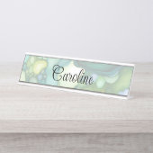 セレニティイングリーン抽象芸術フロー型枠 デスクネームプレート (正面)