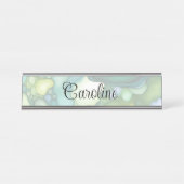 セレニティイングリーン抽象芸術フロー型枠 デスクネームプレート (正面)
