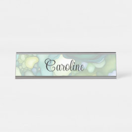 セレニティイングリーン抽象芸術フロー型枠 デスクネームプレート