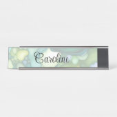 セレニティイングリーン抽象芸術フロー型枠 デスクネームプレート (正面)