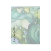 セレニティイングリーン抽象芸術フロー型枠 ノートパッド (回転)