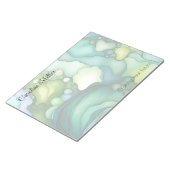 セレニティイングリーン抽象芸術フロー型枠 ノートパッド (アングル)