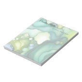 セレニティイングリーン抽象芸術フロー型枠 ノートパッド (回転)