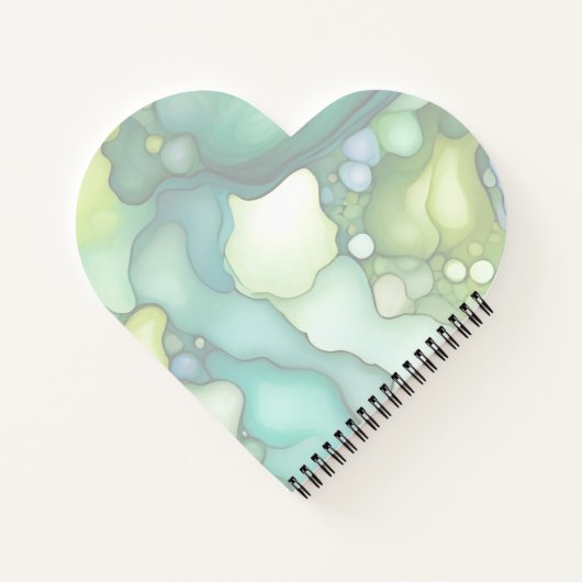 セレニティイングリーン抽象芸術フロー型枠 ノートブック (裏面)