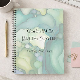 セレニティイングリーン抽象芸術フロー型枠 ノートブック