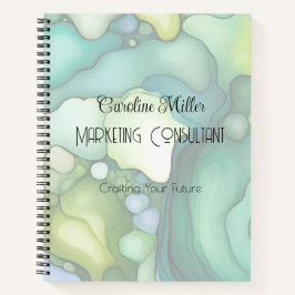 セレニティイングリーン抽象芸術フロー型枠 ノートブック