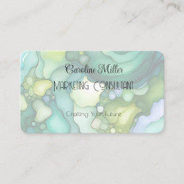 セレニティイングリーン抽象芸術フロー型枠 名刺