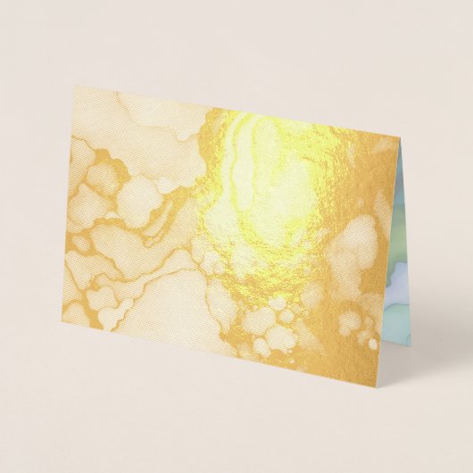 セレニティイングリーン抽象芸術フロー型枠 箔カード (正面)