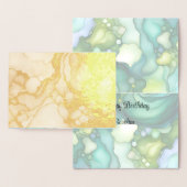 セレニティイングリーン抽象芸術フロー型枠 箔カード (ディスプレー)