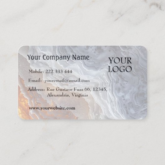 セレニティイングレー抽象芸術流れ型枠 名刺 (裏面)