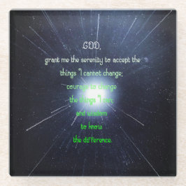 セレニティインスパイア祈りの言葉ヴィンテージクリスチャンアート ガラスコースター