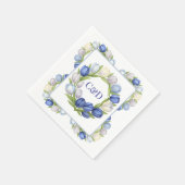 セレニティイン開花パステルチューリップフローラホームデコール スタンダードカクテルナプキン (角)