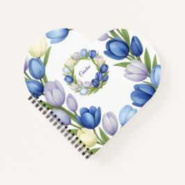 セレニティイン開花パステルチューリップフローラホームデコール ノートブック