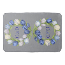 セレニティイン開花パステルチューリップフローラホームデコール バスマット