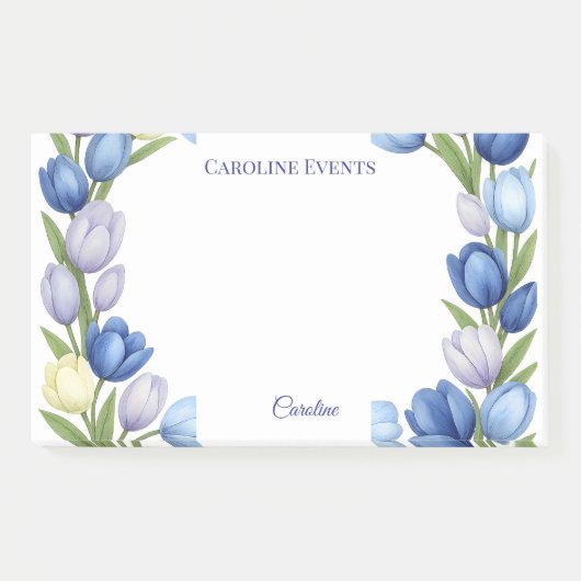 セレニティイン開花パステルチューリップフローラホームデコール ポストイット (正面)