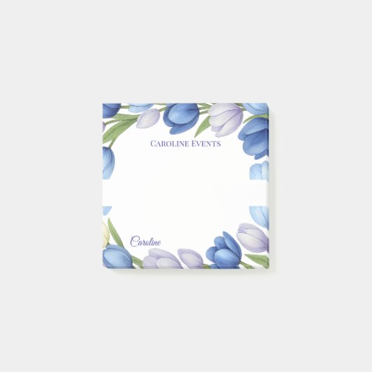 セレニティイン開花パステルチューリップフローラホームデコール ポストイット (正面)