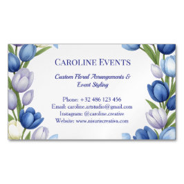 セレニティイン開花パステルチューリップフローラホームデコール マグネット名刺