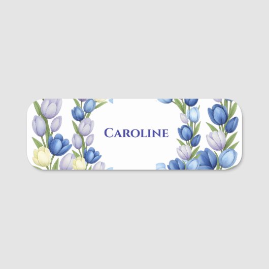 セレニティイン開花パステルチューリップフローラホームデコール 名札 (正面)